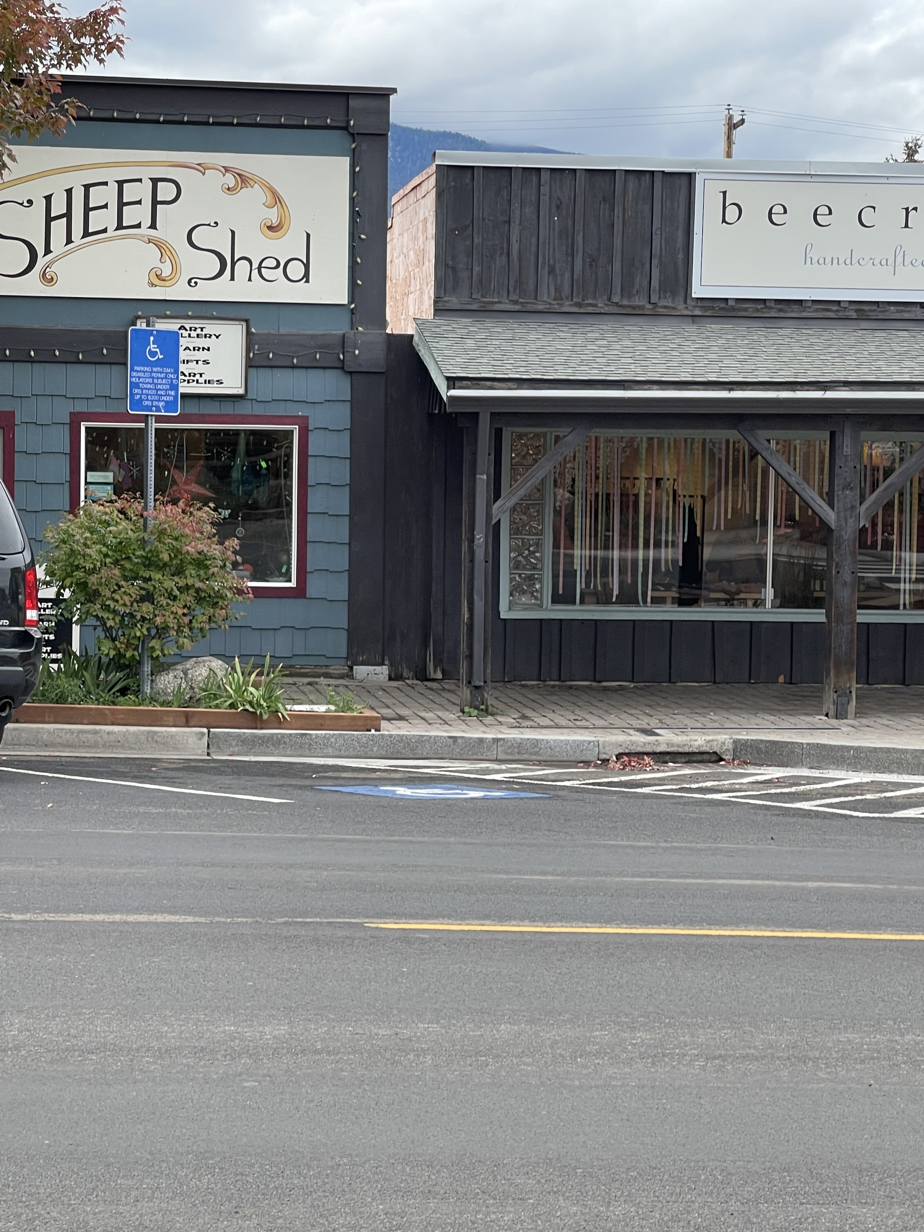Accessible parking located across the street on the corner