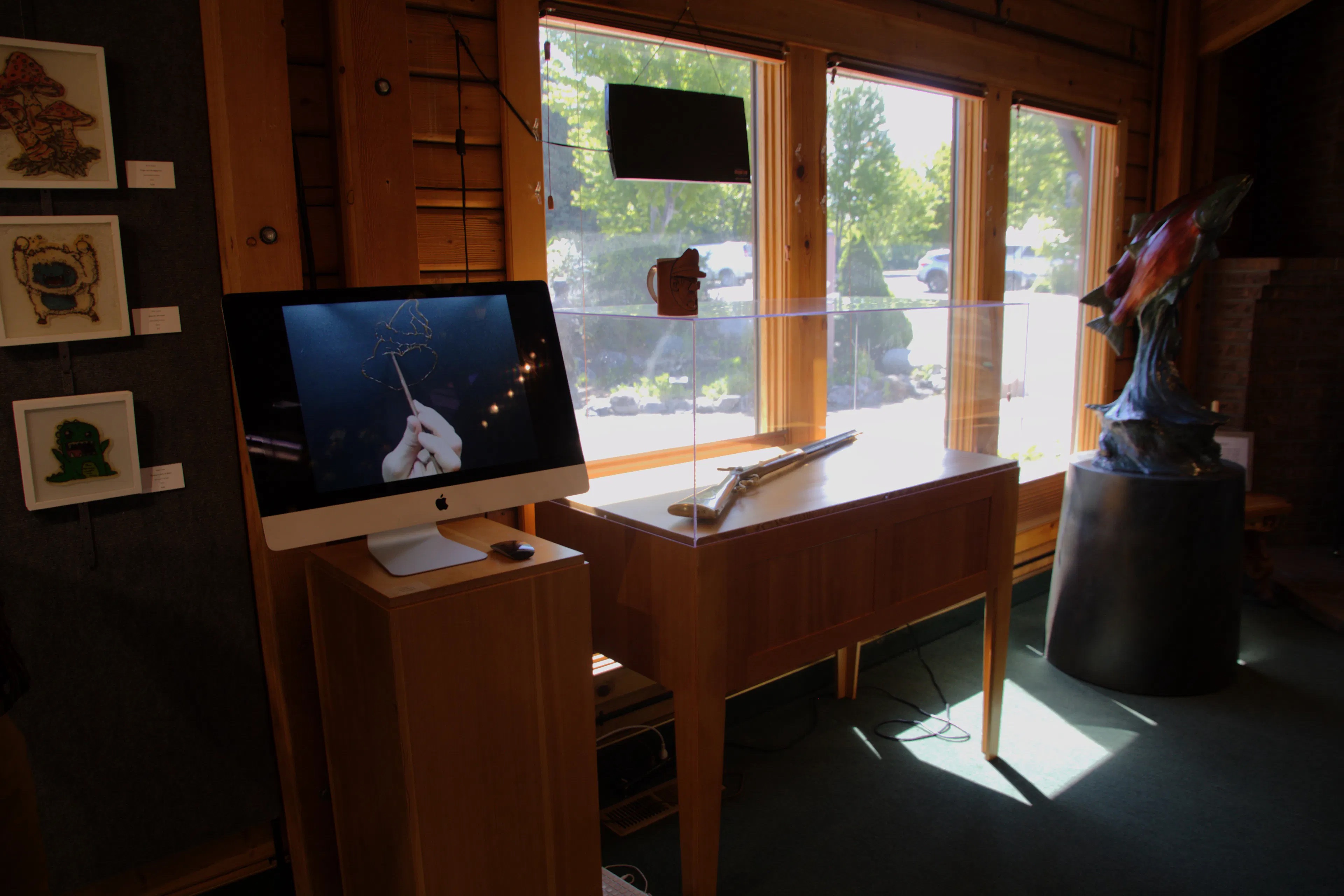 image shows multimedia displays in art gallery