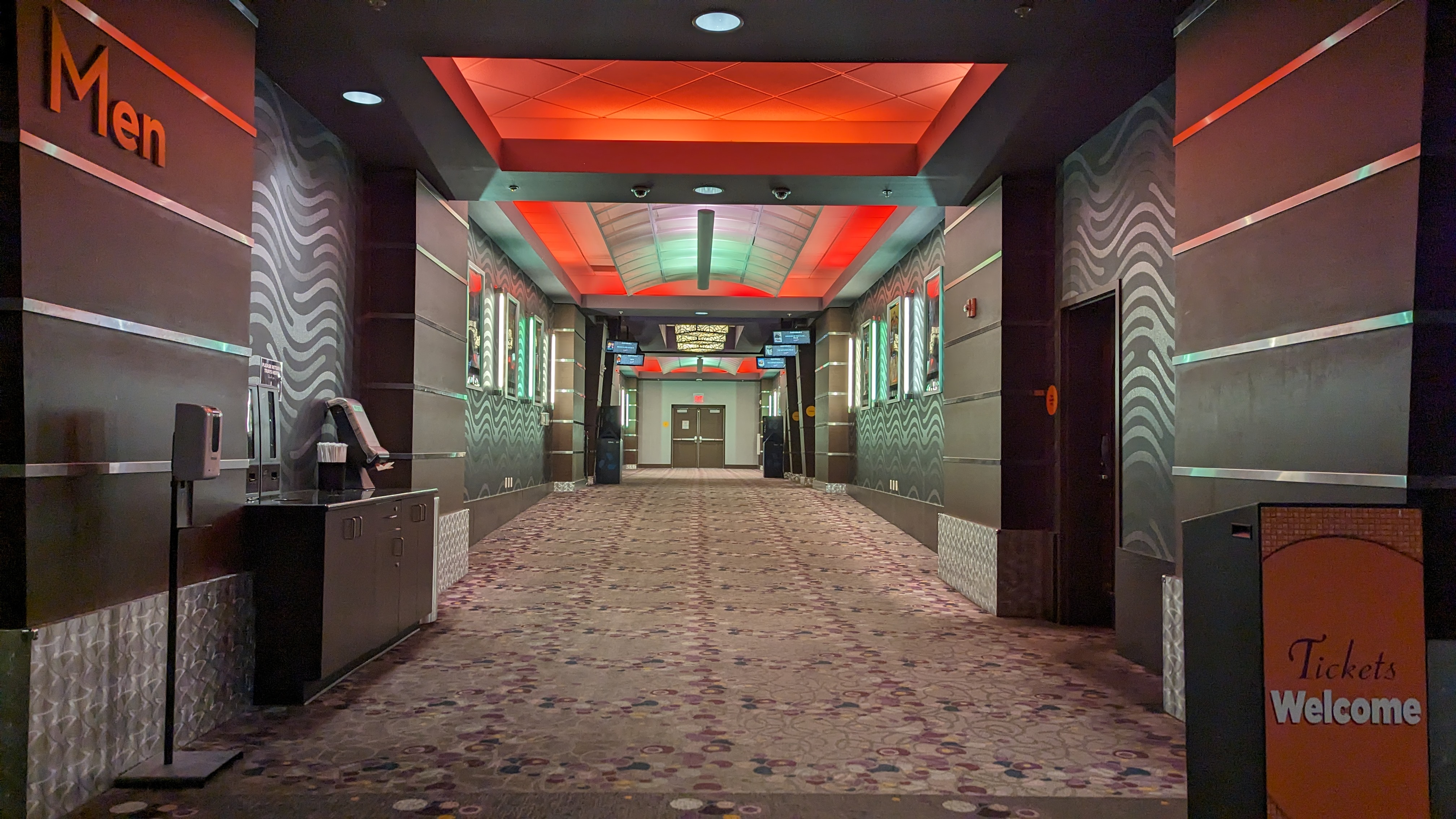 Cinema hallways to theaters