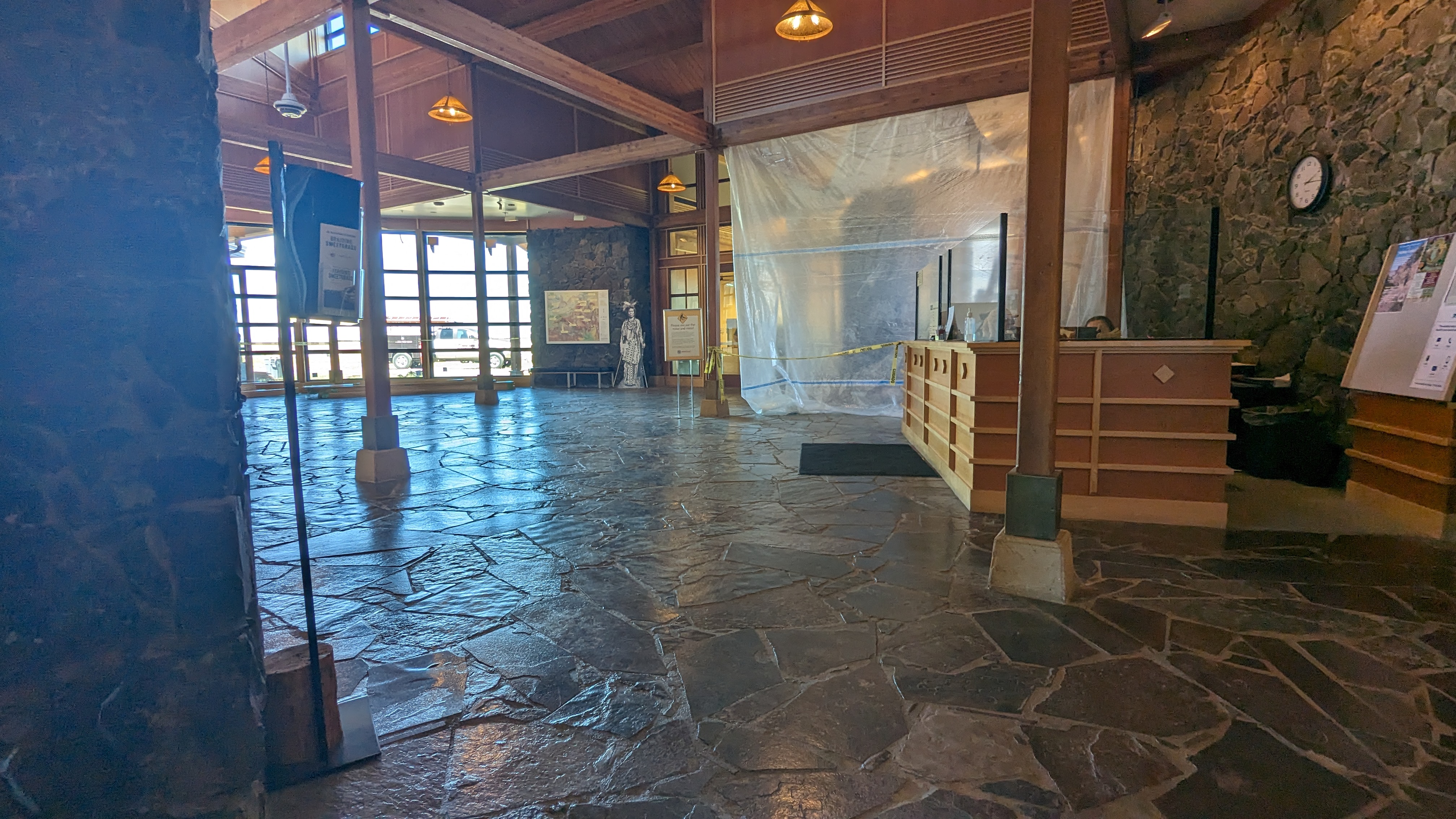 Front desk and entrance gathering space.