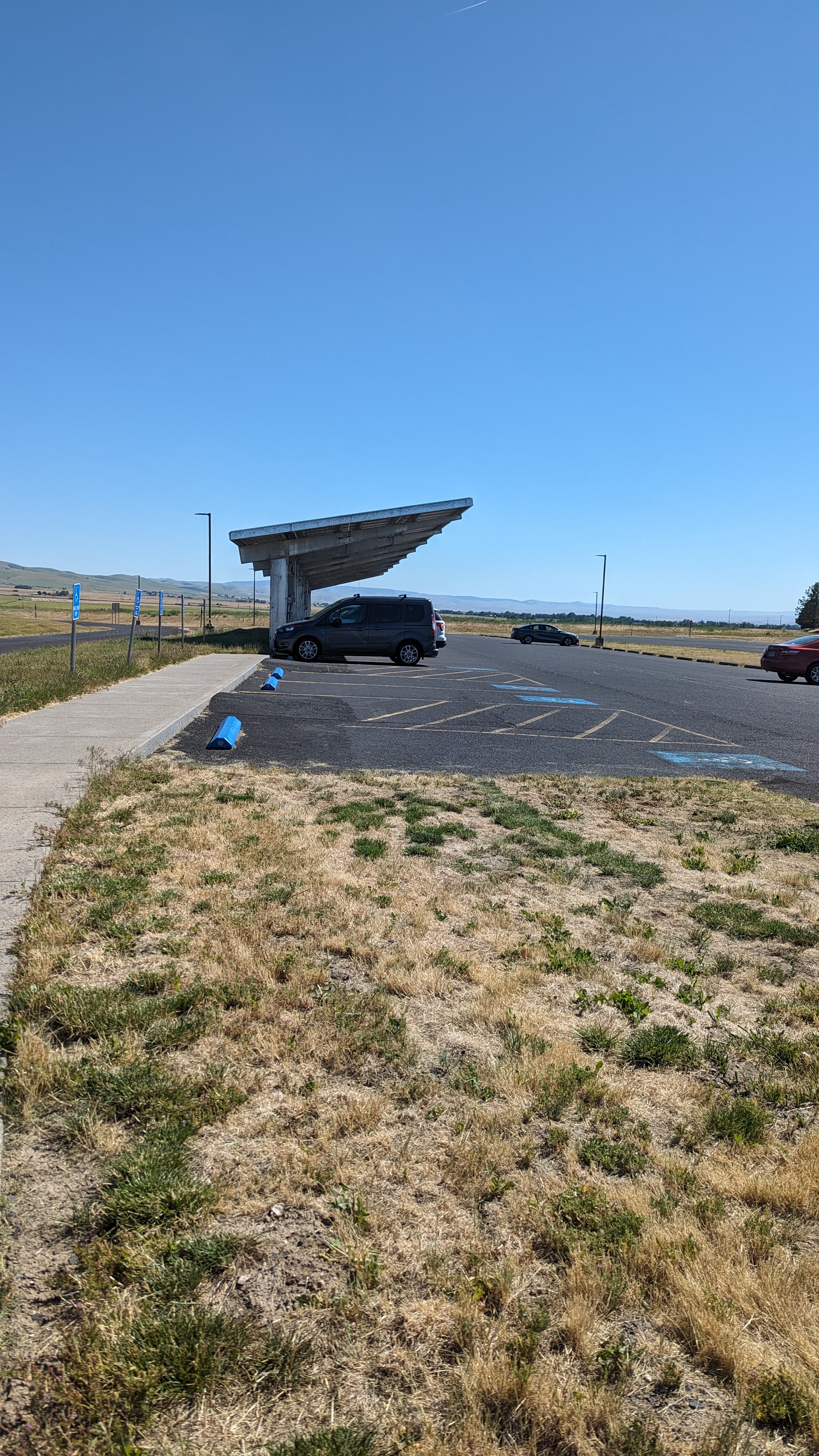 parking lot with ADA spaces.