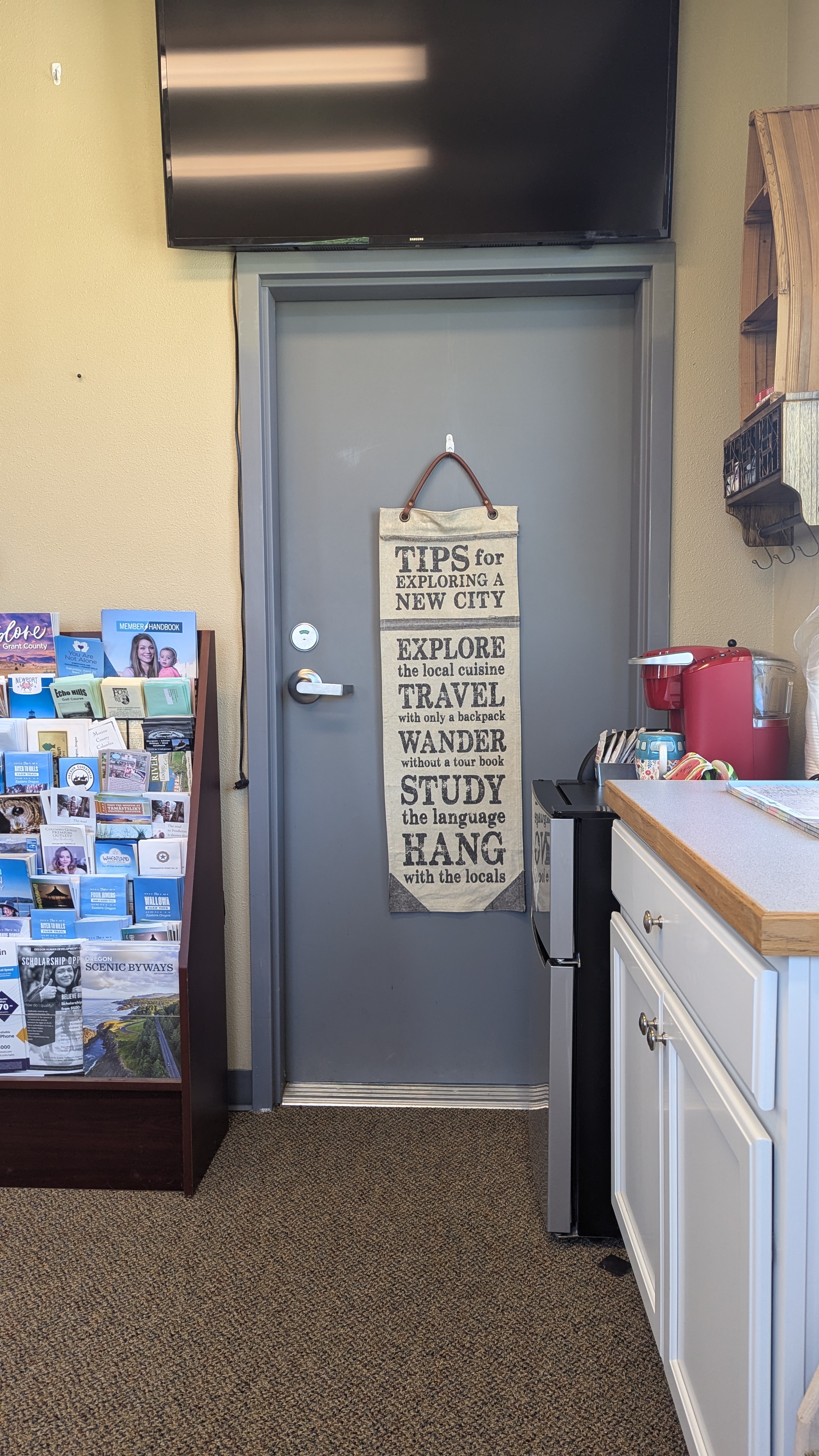 Restroom door.