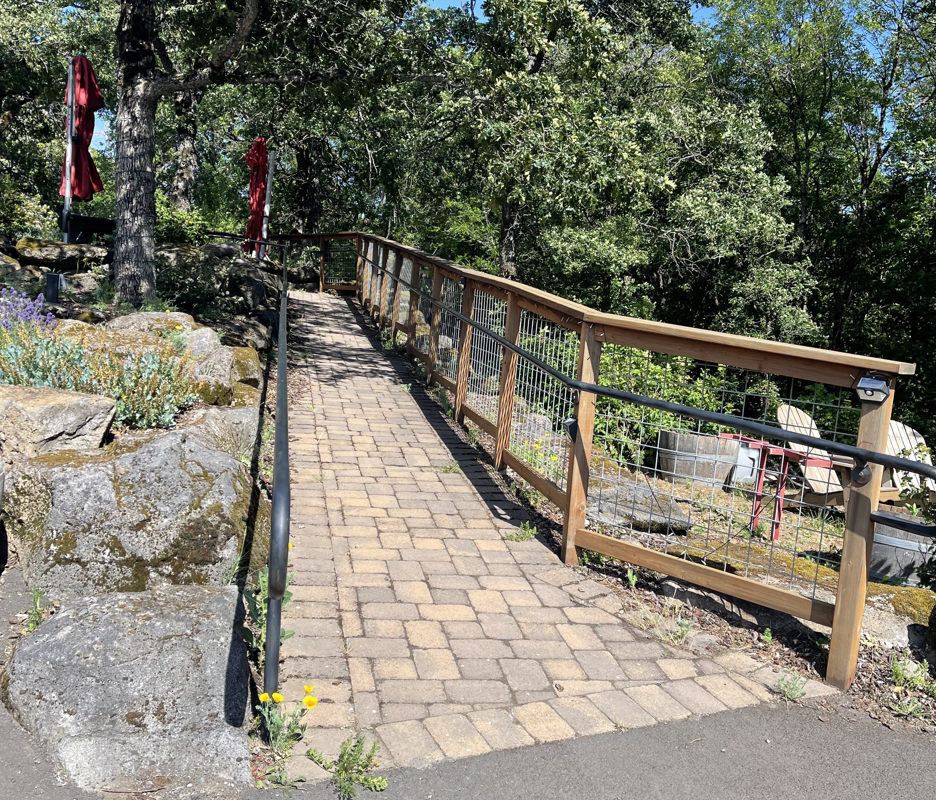 Ramp made of pavers, fairly smooth