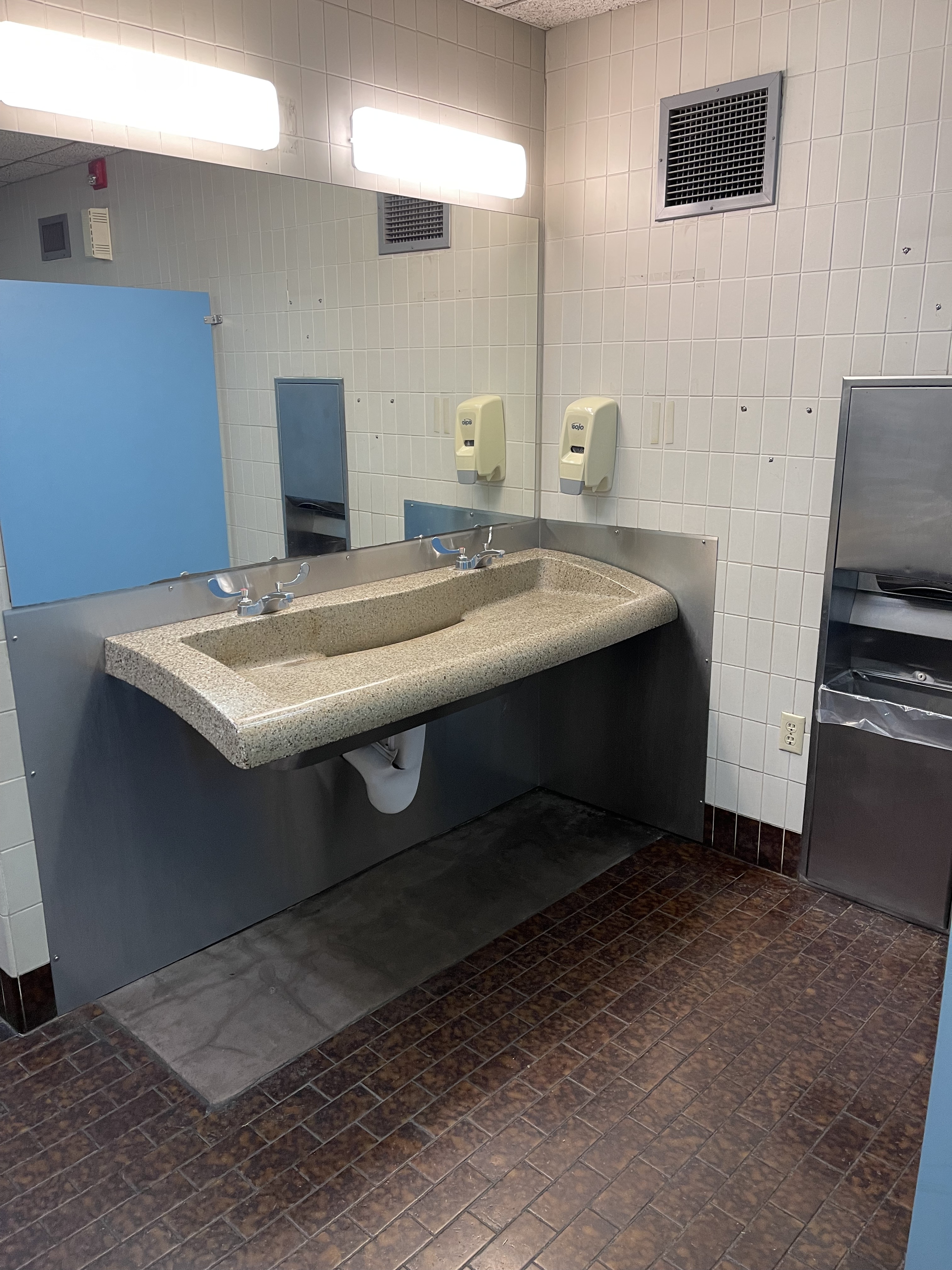 Sink in women's bathroom