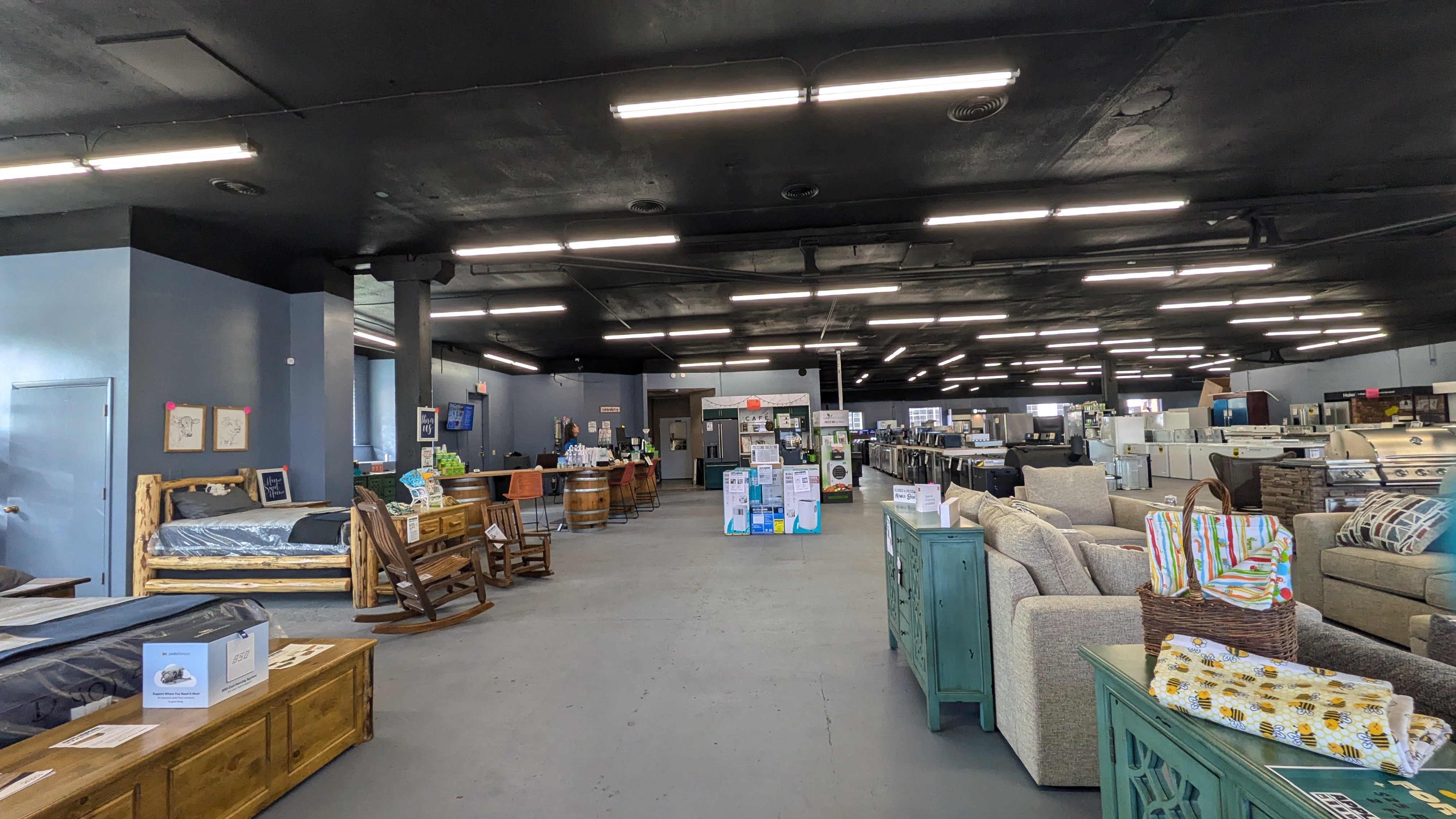 Open rows of appliances.