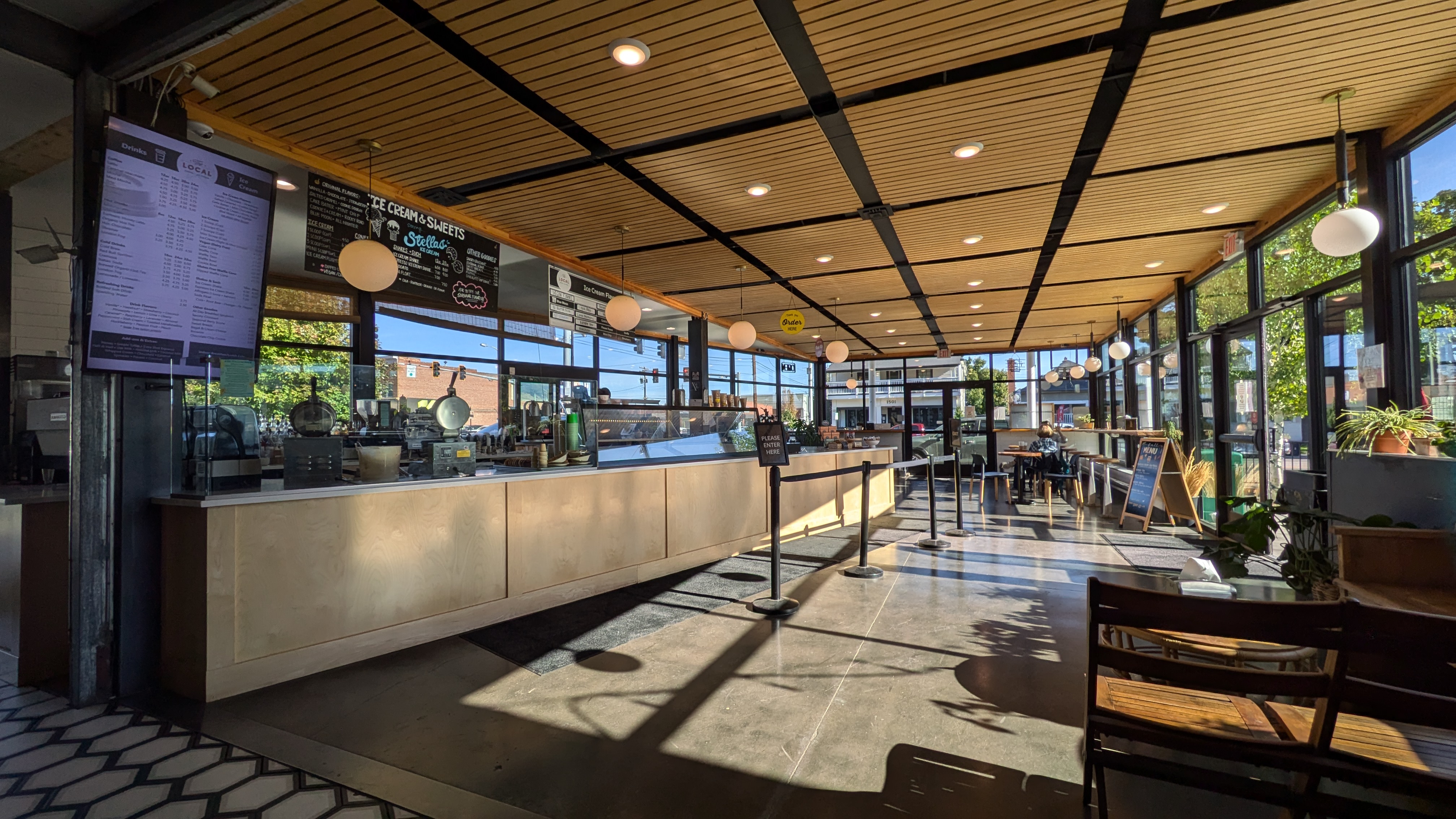Coffee and ice cream counter.