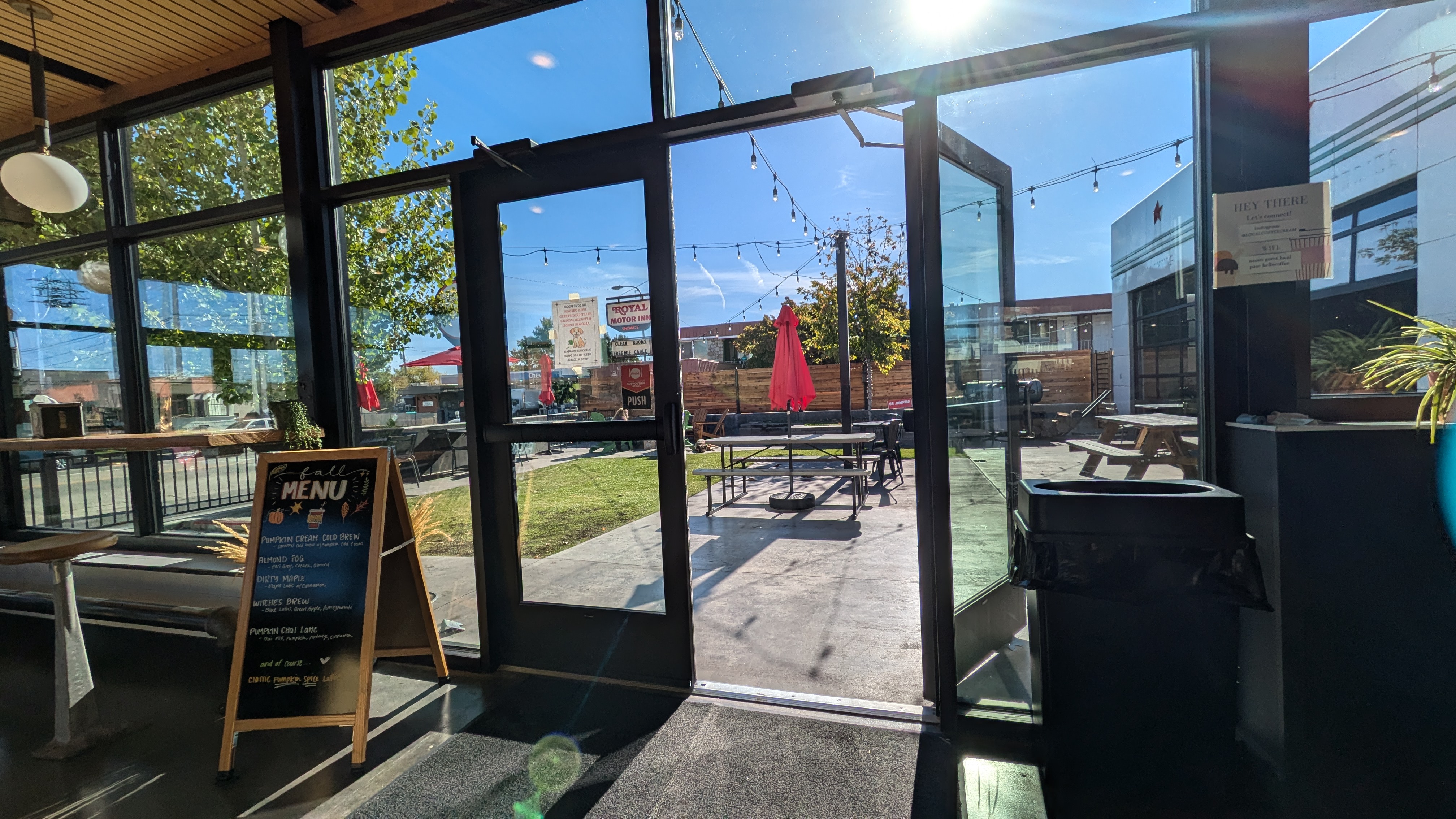 Outdoor seating.