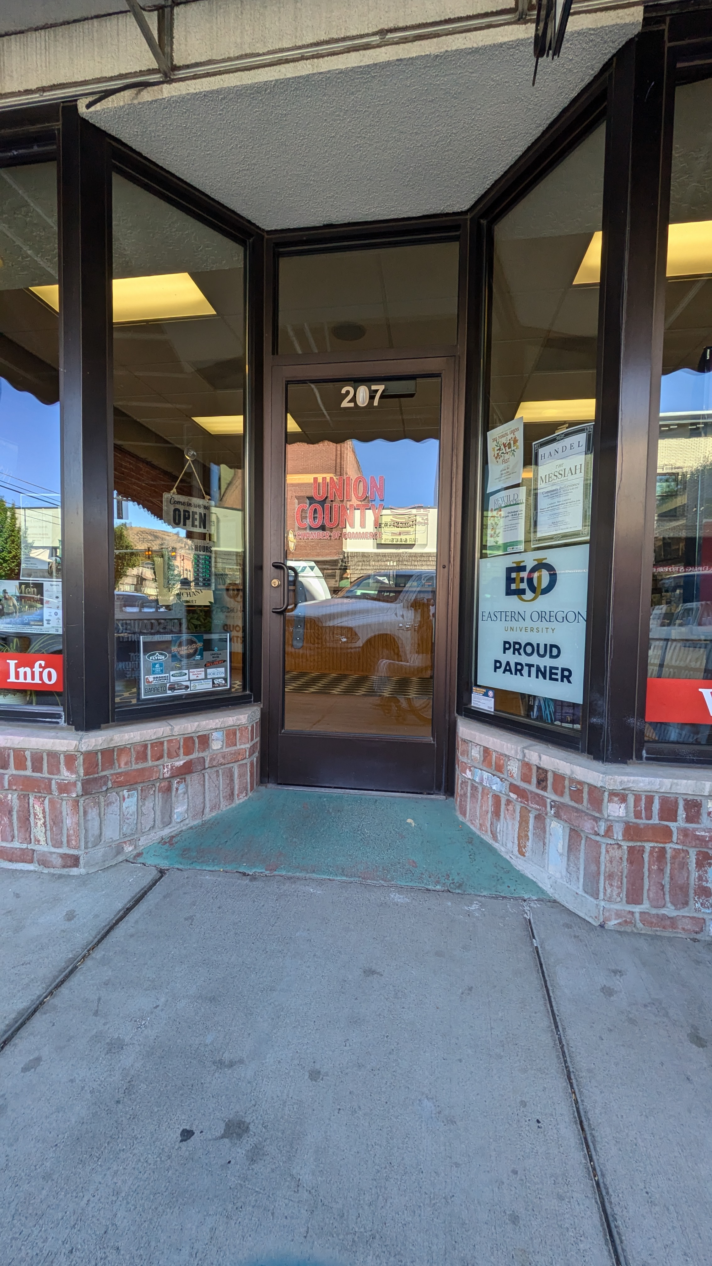 Front entrance, steep ramp.