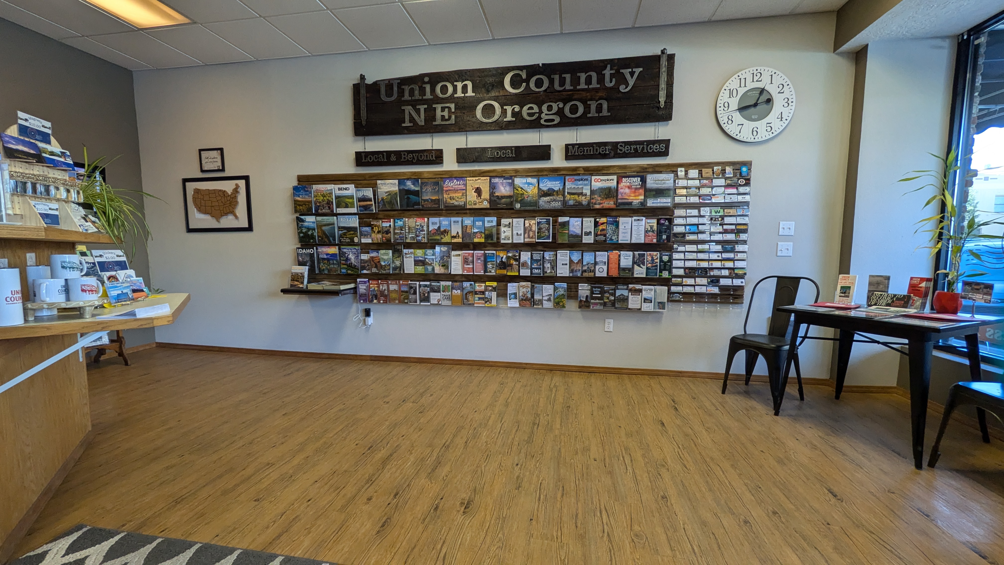 Brochure wall.