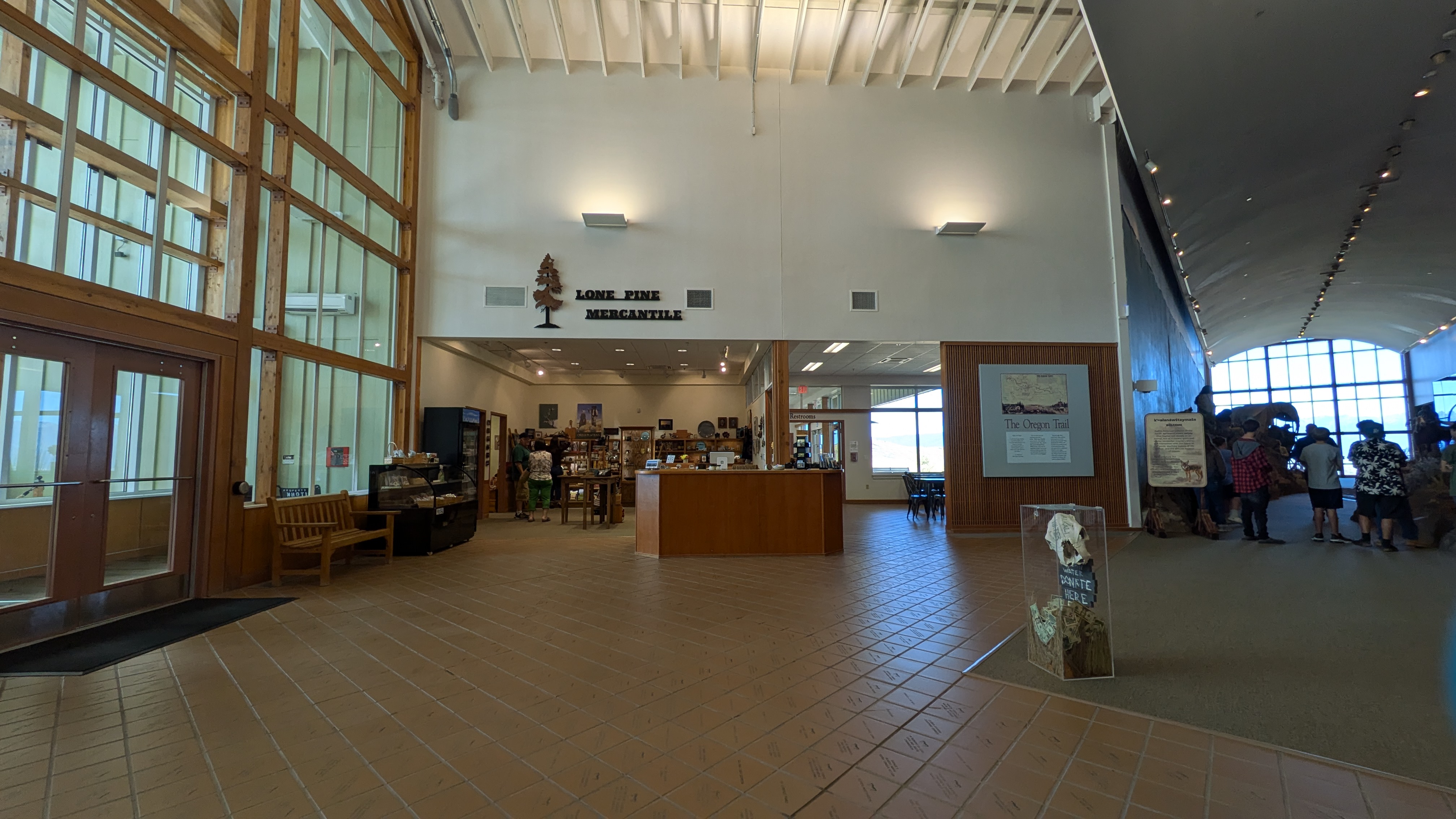 inside entrance looking at gift shop and exhibit entrance