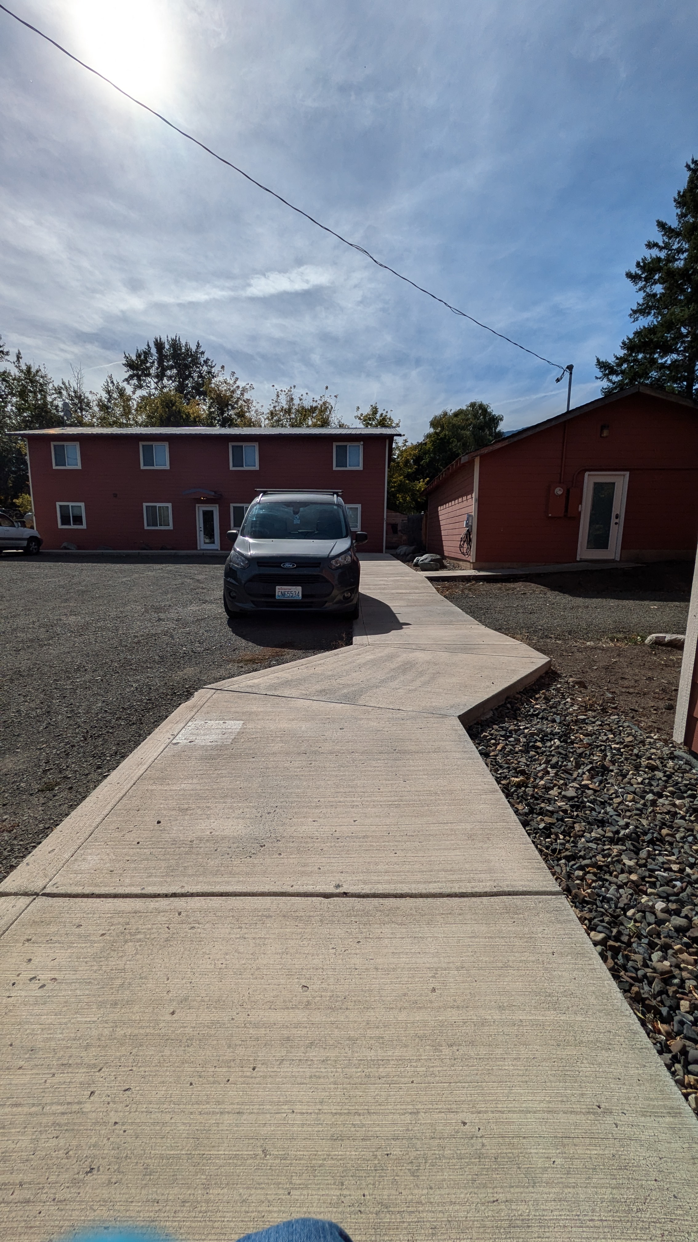 Gravel parking lot