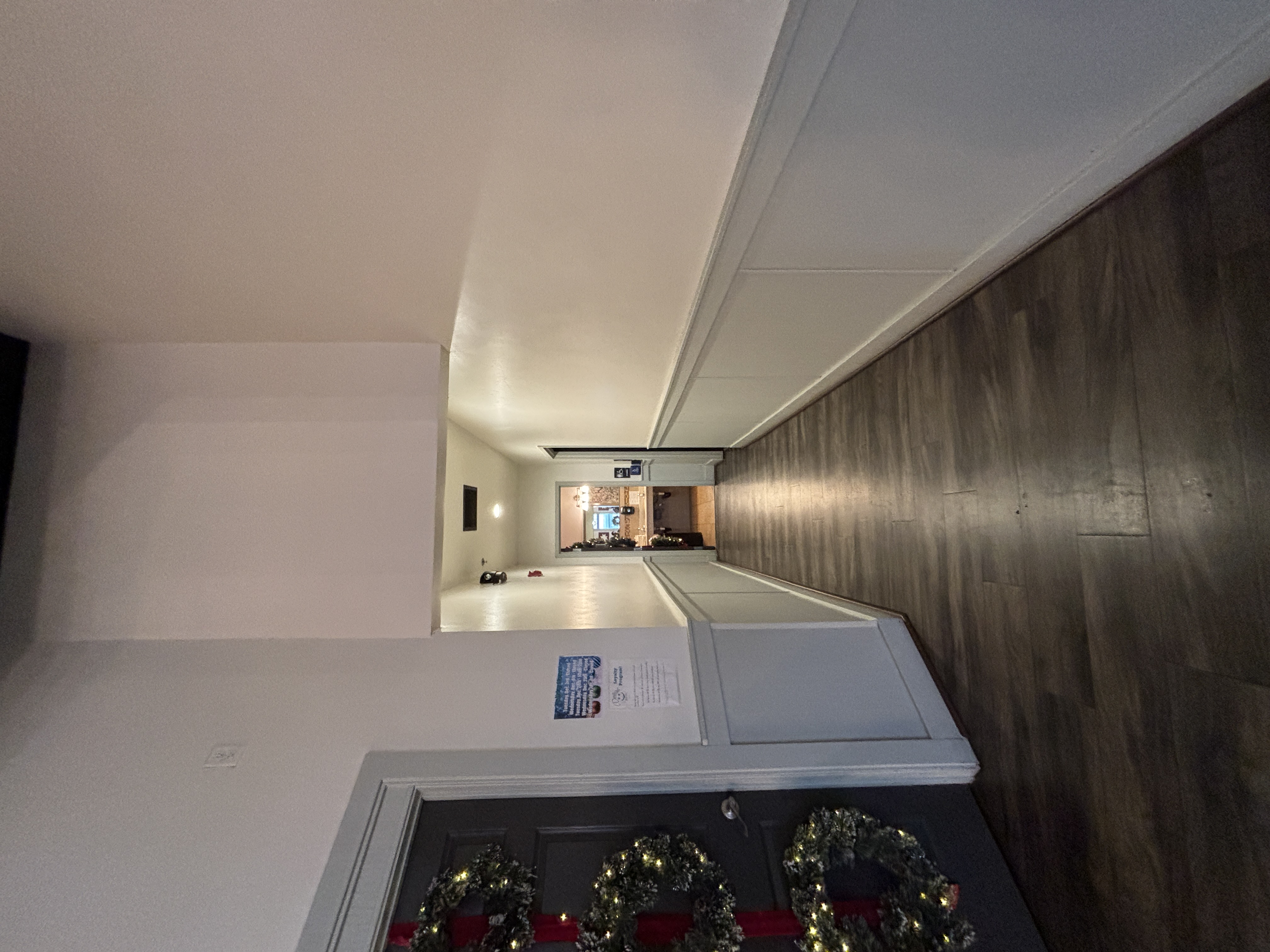 Hallway to restrooms