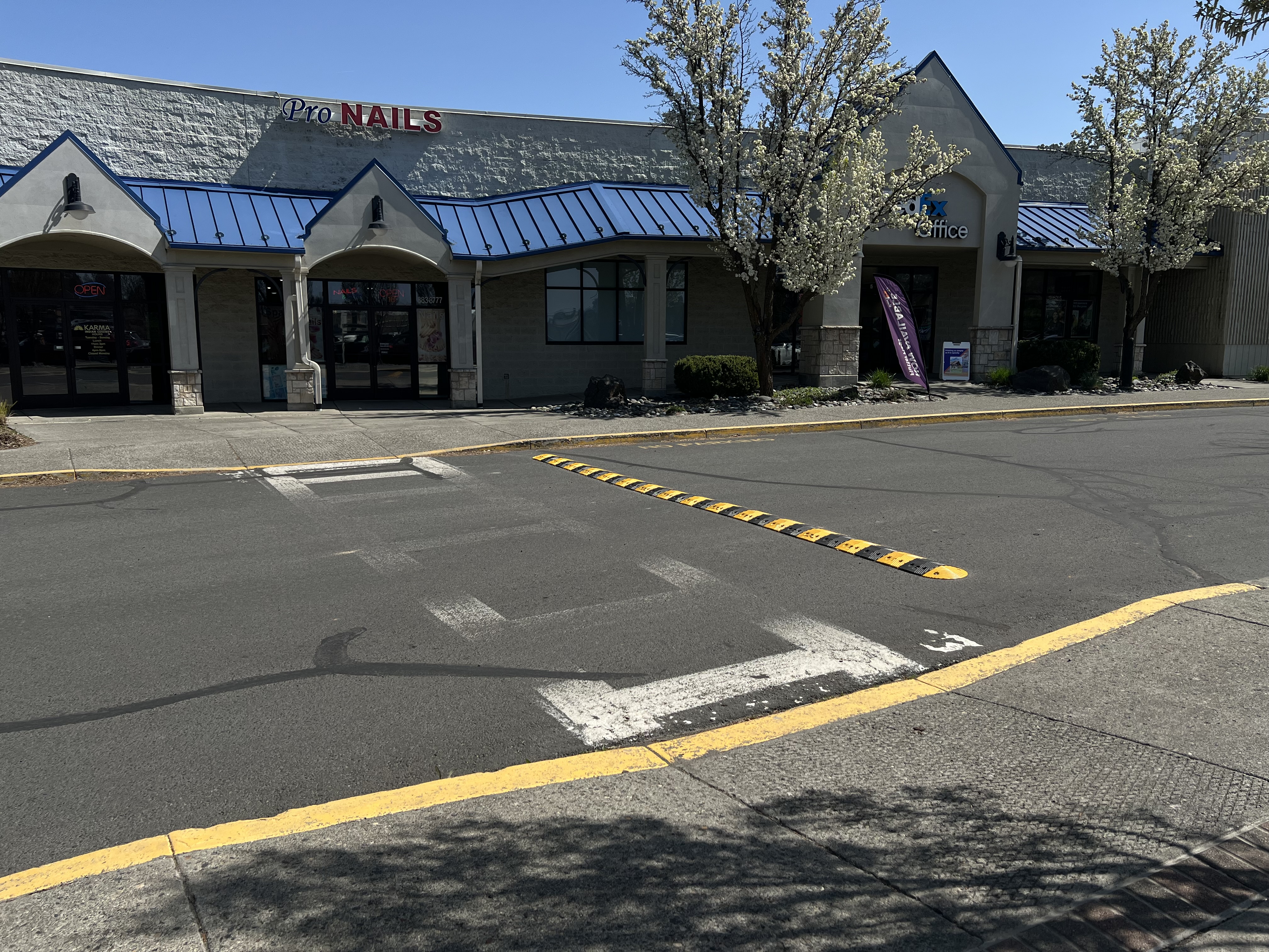 Curb cut entrance/walkway near the entrance