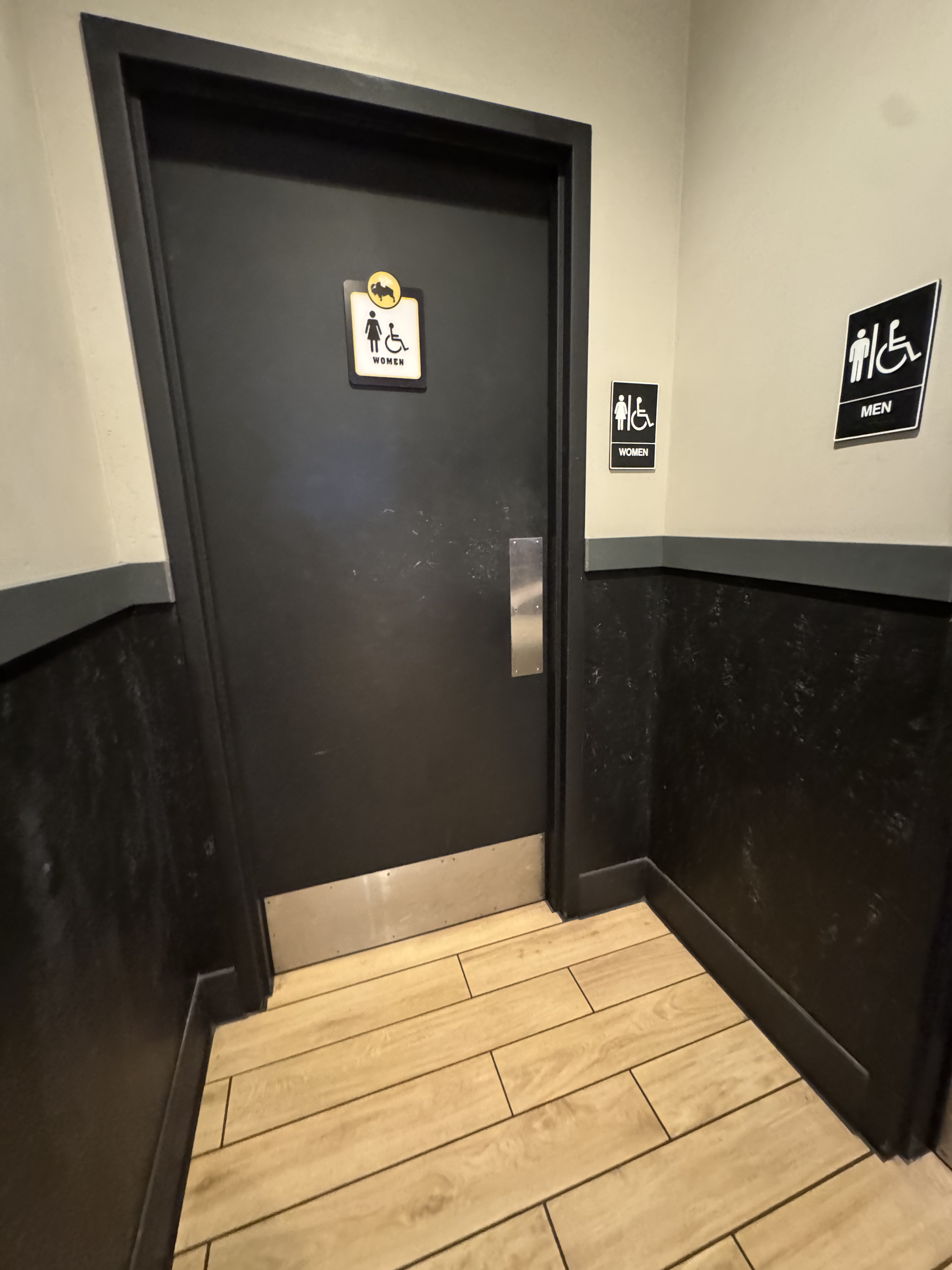 Bathroom doors are extremely heavy