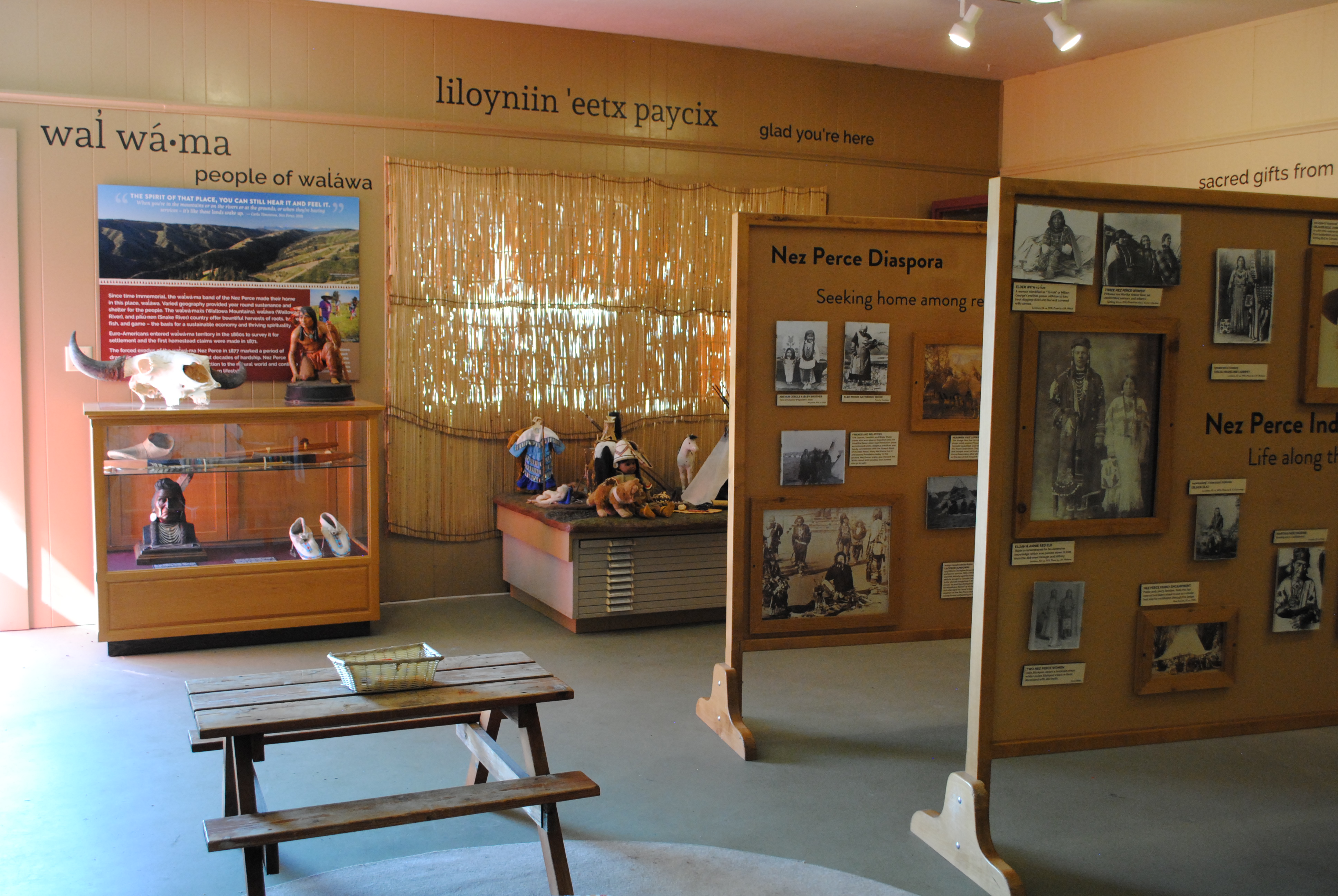 The view from inside the visitor center, facing the entrance. (Entrance is off-screen to the left.)
