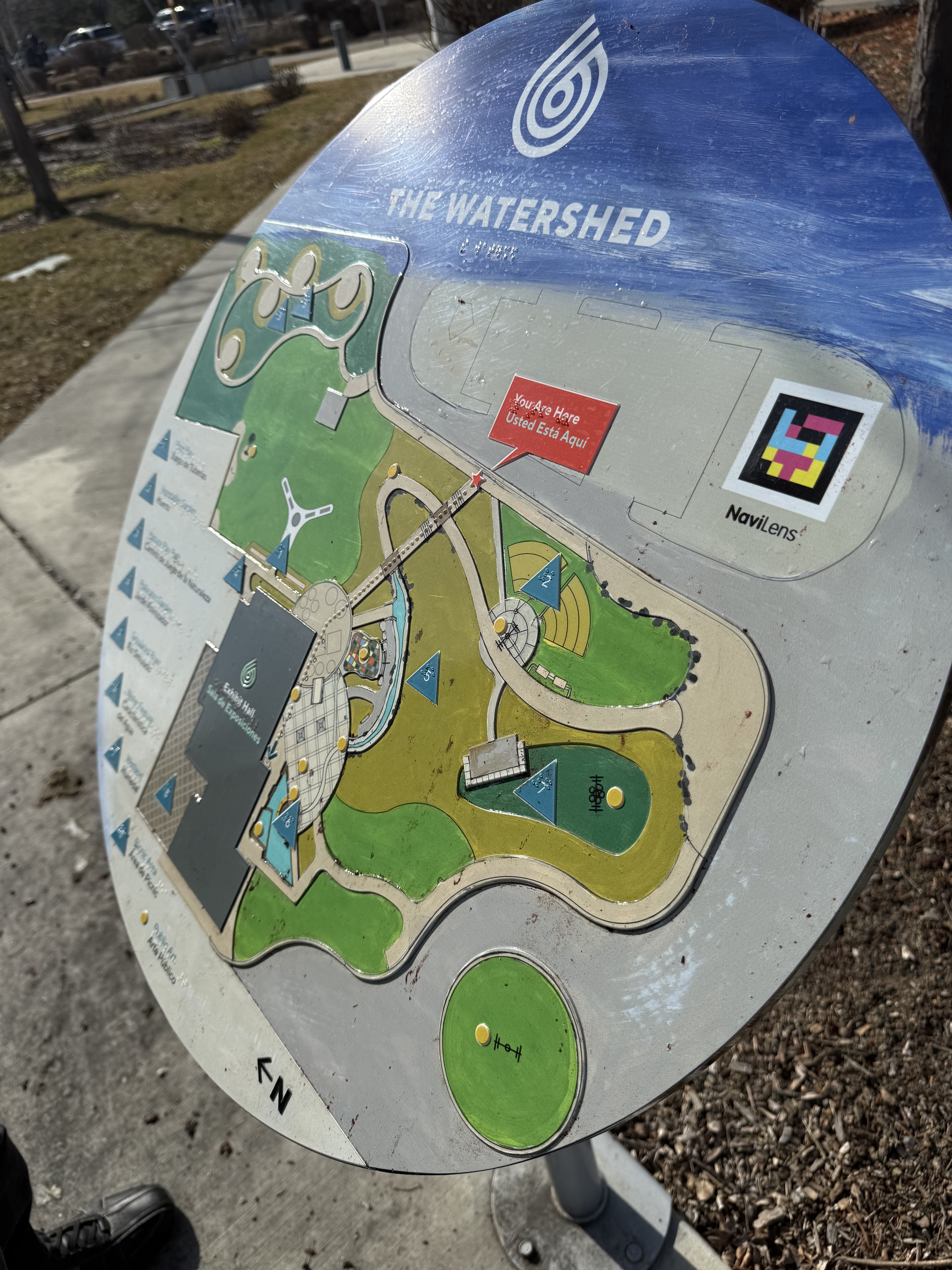 Tactile map including braille of watershed site