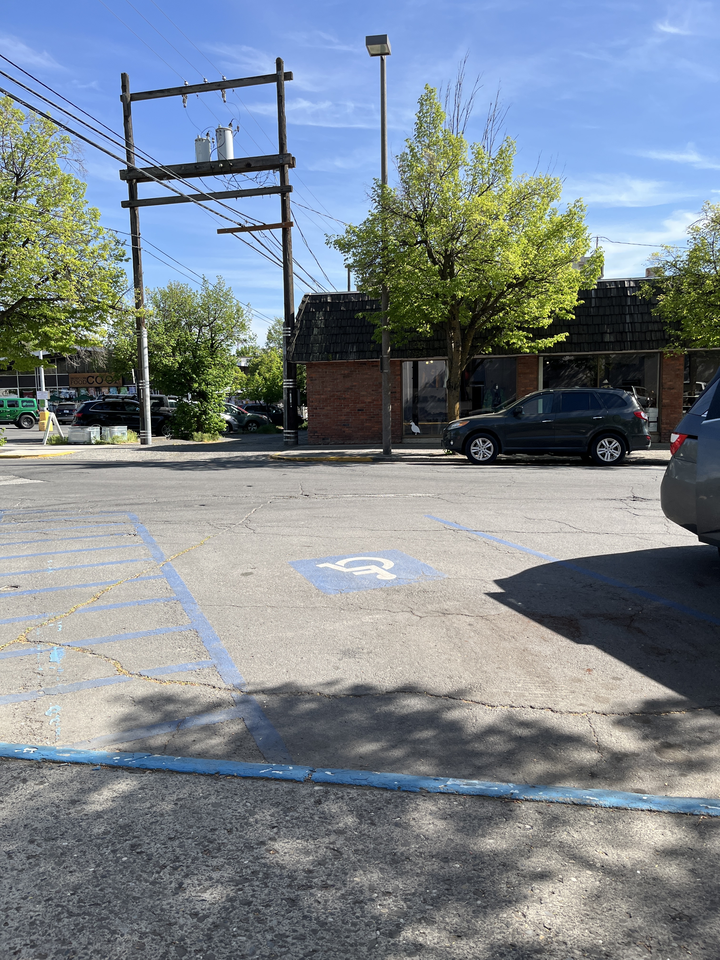 The closest accessible parking space to Storm Cellar